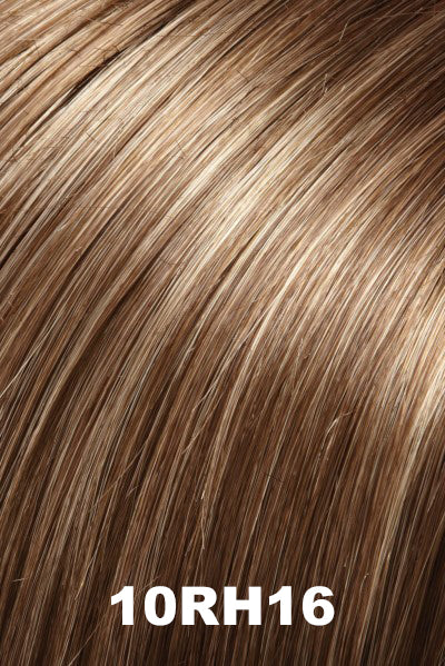 Color 10RH16 (Caffe Mocha) for Jon Renau wig Sheena (#5129). Light ash brown with 33% pale wheat blonde highlights.