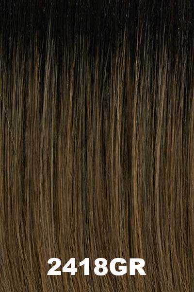 Color Swatch 2418GR for Henry Margu Wig Drew (#2519). Light ash brown with gold blonde highlights and dark roots.