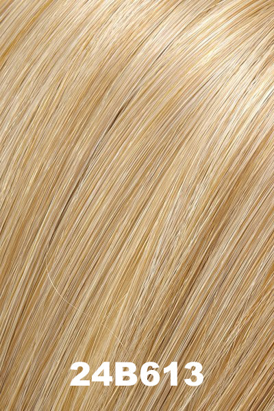 Color 24B613 (Butter Popcorn) for Jon Renau top piece Playmate Straight (#611A). Pale golden blonde, creamy blonde and honey blonde blend.