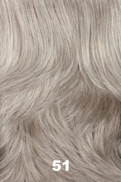 Color Swatch 51 for Henry Margu Wig Drew (#2519). Grey with subtle blend of 25% light brown.