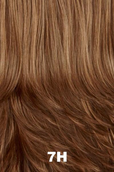 Color Swatch 7H for Henry Margu Wig Drew (#2519). Medium brown with warm toned golden highlights.