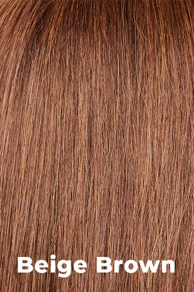 Color Beige Brown for Alexander Couture human hair wig Harriet (#1035).  Medium brown with medium blond highlights.