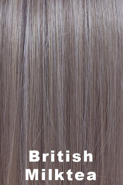 Belle Tress Wigs - Pure Ambrosia (BT-6144) - British Milktea. Midway between dark blonde and light brown with a dark root and a mix of 8 different brown and blonde tones. (Rooted Color).
