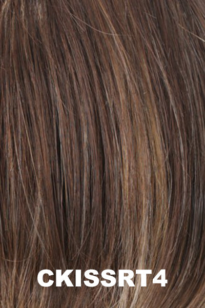Estetica Wigs - Sevyn - CKISSRT4 Average. Golden Brown with Copper Blonde highlights and & Dark Brown roots.