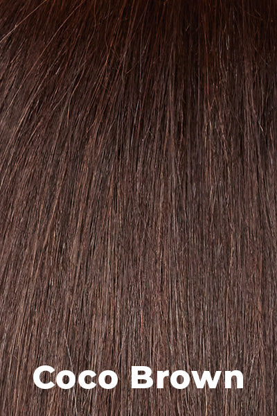 Color Coco Brown for Alexander Couture human hair wig Harriet (#1035).  Medium brown and light brown mix.