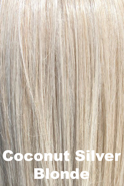 Belle Tress Toppers - Lace Front Mono Top Bangs 16" (#7018) - Coconut Silver Blonde. A blend of silver, pure cool ash, and coconut blonde with platinum blonde highlights.