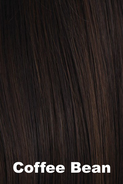 Color Coffee Bean for Orchid wig Marion (#6541). Rich dark brown with cool tones undertones.