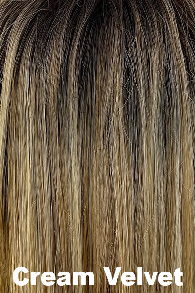 Color Cream Velvet for Orchid wig Kirby (#4114). Smooth velvet and cream blonde with medium warm mocha root.