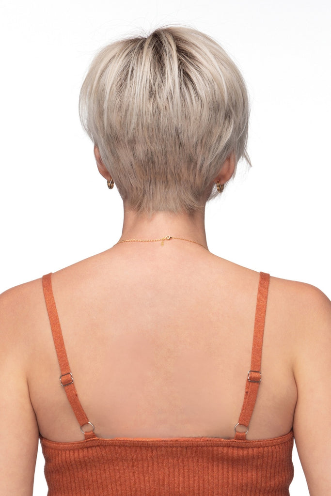 Back view of wig showing the tapered nape.