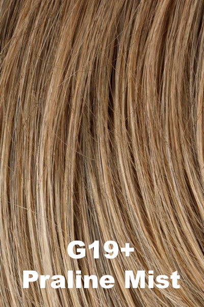 Color Praline Mist (G19+) for Gabor wig Instinct Luxury.  Cool light brown base with natural blonde highlights.
