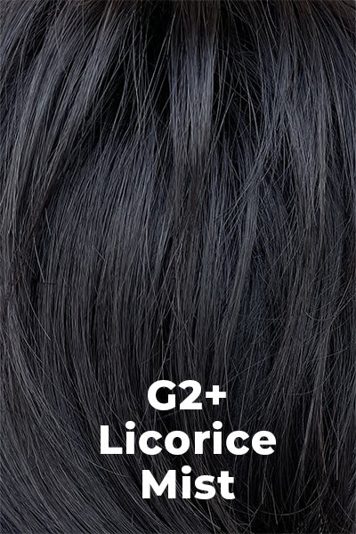 Color Licorice Mist (G2+) for Gabor wig Zest.  Black base that subtly gets lighter towards the front.