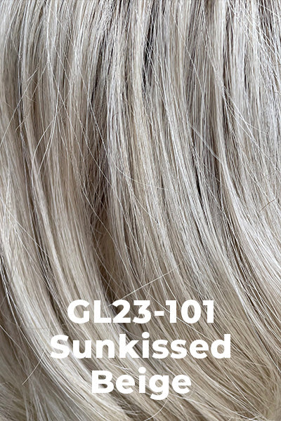 Color Sunkissed Beige (GL23-101) for Gabor wig Stepping Out.  Pearl and light beige blonde with platinum white blonde highlights.