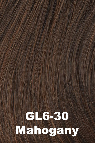Color Mahogany (GL6-30) for Gabor wig Love Wave. Dark brown with a warm tone and subtle light copper brown highlights.