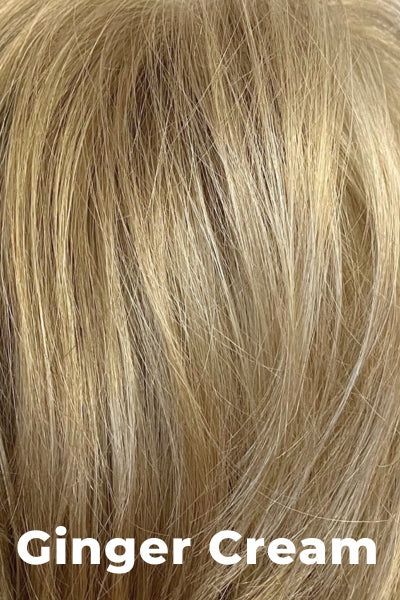 Color Swatch Ginger Cream for Envy wig Celeste. Cool light brown and beige blonde blend with pale blonde highlights.