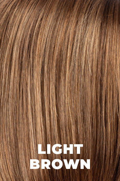 Ellen Wille Wigs - Eli - Light Brown. Lightest Brown, Medium Brown, Light Auburn, and Light Strawberry Blonde Blend.