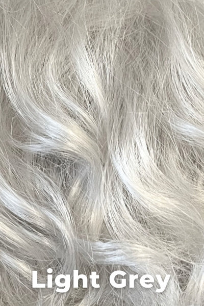 Color Swatch Light Grey for Envy wig Coti Human Hair Blend. Silver and white grey blend.