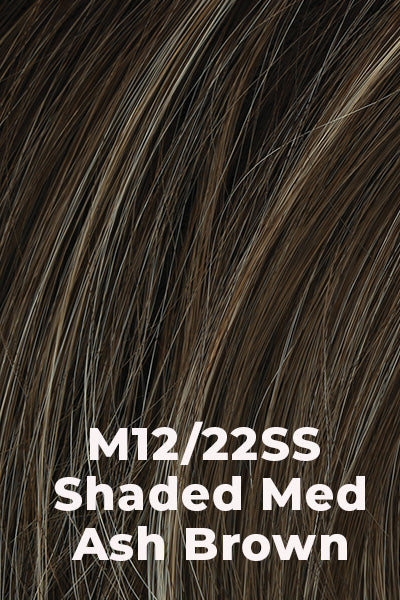 Color M12/22SS for Him men's wig Chiseled.  Dark brown base with shaded roots.