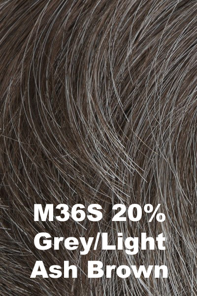 Color M36S for Him men's wig Classic.  Light ash brown with silver grey woven throughout the base.
