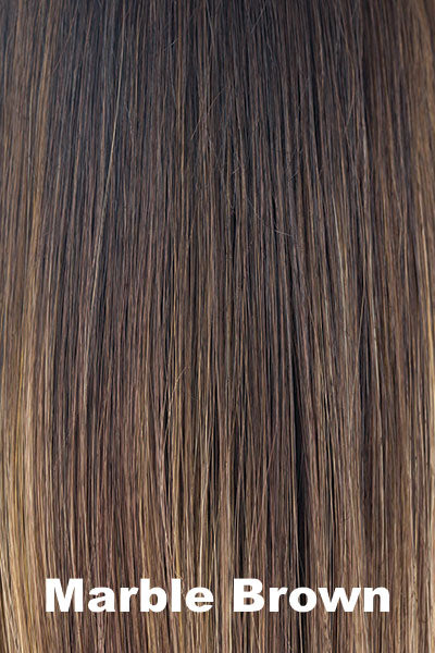 Muse Series Wigs - Panache Wavez - Marble Brown. An all-purpose, dependable brown tone. It's a perfect mixture of warm dark brown and medium golden blond.