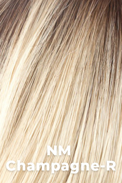 Rene of Paris Wigs - Lyndon (#2410) - Champagne-R. Dark Brown Roots on Pale Champagne Blonde.