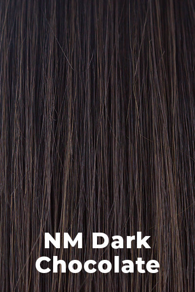 Color NM Dark Chocolate for Noriko wig Merrill #1726. Deep neutral chocolate brown with a cool medium brown undertone.