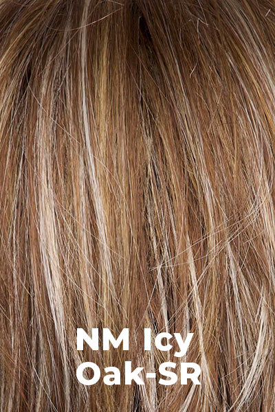 Amore Wigs - Findley - NM Icy Oak-SR.Warm medium brown base with golden blond+ white gold highlights, soft shadowed root effect.