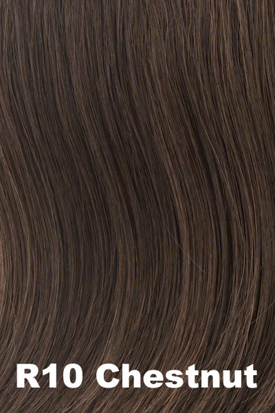Hairdo Wigs - Curly Girlie - (R10) Chestnut - Average. Rich brown base with a warm undertones and golden brown highlights.