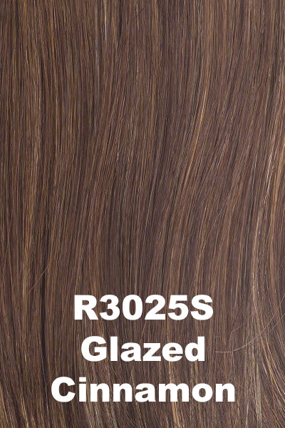 Color Glazed Cinnamon (R3025S) for Raquel Welch wig Crushing on Casual Elite.  Medium auburn base with copper highlights.