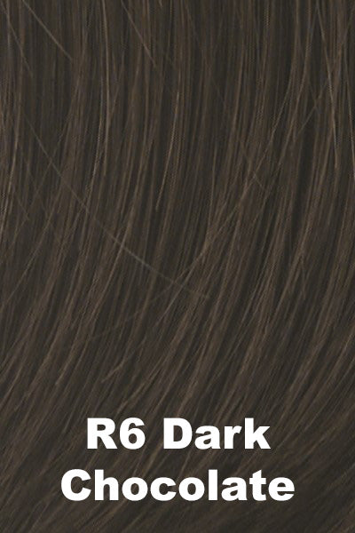 Color Dark Chocolate (R6) for Raquel Welch wig Crushing on Casual Elite.  Rich dark chocolate brown.