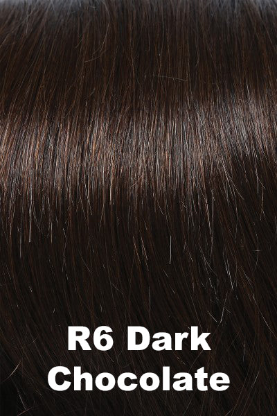 Color Dark Chocolate (R6)  for Raquel Welch wig Voltage Petite.  Rich dark chocolate brown.