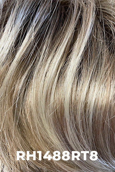 Estetica Wigs - Brighton - RH1488RT8 Average. Dark Blonde with Light Blonde highlights and Golden Brown roots.