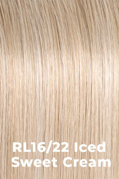 Color Iced Sweet Cream (RL16/22) for Raquel Welch wig Fierce & Focused.  Pale blonde base with platinum blonde highlights.