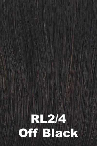 Color Off Black (RL2/4) for Raquel Welch Top Piece Top Billing 18" Lace Front.  Black base blended subtly with dark brown.