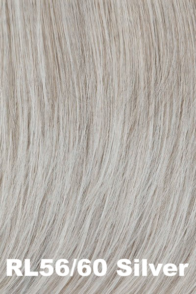Color Silver (RL56/60) for Raquel Welch wig Wavy Day.  Lightest grey with a very subtle hint of light brown and pure white highlights.