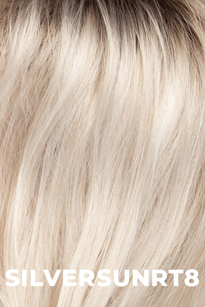 Estetica Wigs - James - SILVERSUNRT8 Average. Iced Blonde dusted with Soft Sand & Golden Brown roots.
