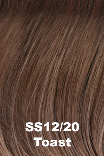 Color Shaded Toast (SS12/20) for Raquel Welch wig Crushing on Casual Elite.  Light brown base with a warm golden undertone, creamy blonde highlights, and medium brown roots.