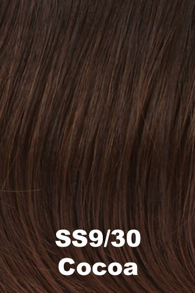 Color Shaded Cocoa (SS9/30)  for Raquel Welch wig Voltage Petite.  Dark brown base with subtle golden auburn undertones and a dark root.