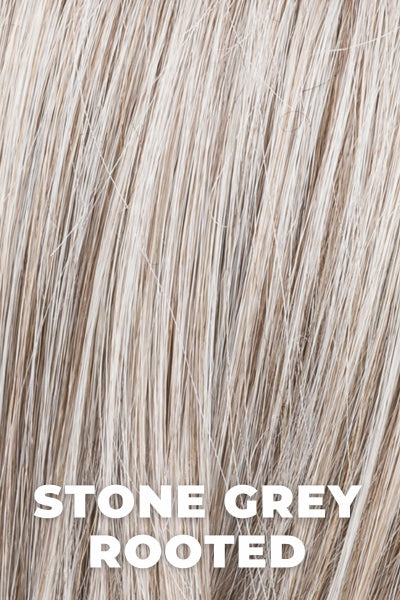 Ellen Wille Wigs - Flip Mono - Stone Grey Rooted. Light Natural Brown with 75% Gray, Medium Brown with 70% Gray and Pure White Blend.
