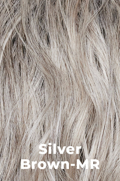 Color Silver Brown-MR for Alexander Couture High Heat Mid Straight Topper (#1036).  Soft white and medium brown mix.