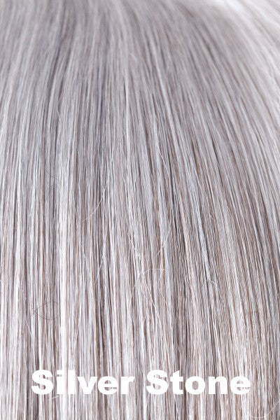 Color Silver Stone for Orchid wig Niki (#6542). Silver white and dark brown base with salt and pepper ends