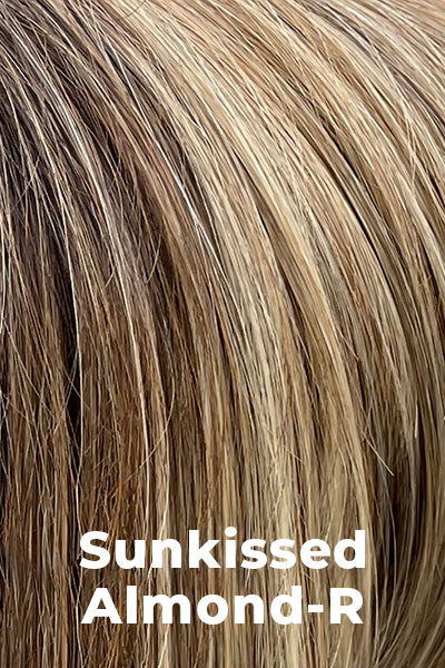 Belle Tress Wigs - Taylor (LX-5016) - Sunkissed Almond-R. Medium brown with light blonde highlights and a darker root.