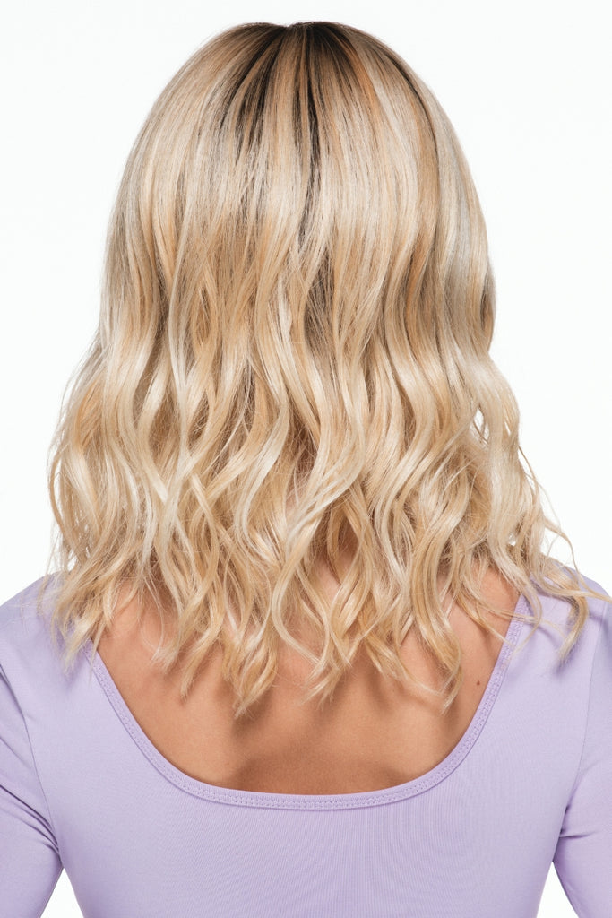 Back of a wig with TressAllures specialty fiber, Look Fabulous Realistic Style-Able Synthetic hair fiber.