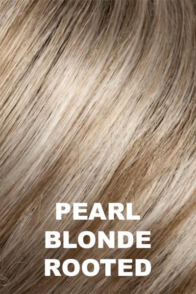 Ellen Wille Wigs - Promise Mono Part - Human Hair Blend wig with Pearl Platinum and Medium Ash Brown with Winter White Blend and Shaded Roots