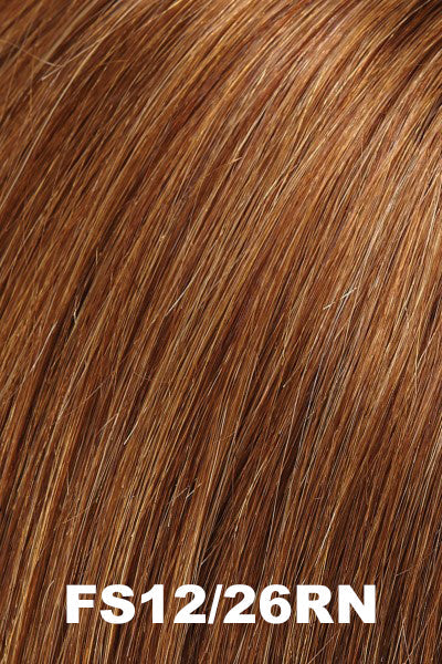 Color FS12/26RN (Natural Medium Red/Brown) for Jon Renau wig Sophia Human Hair (#718). Medium gold blonde base with a red blonde blend. 