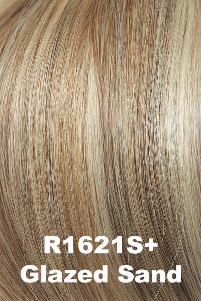 Color Glazed Sand (R1621S+)  for Raquel Welch wig Voltage Petite.  Natural dark blonde with warm undertone and cool toned blonde highlights at the top.