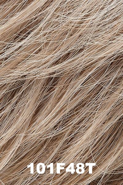 Color 101F48T (Martini) for Jon Renau wig Emilia (#5702). Light brown blended with 75% grey, soft white face framing highlights, and tips.