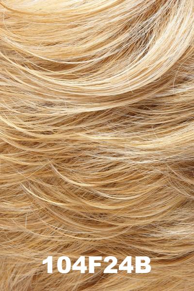 Color 104F24B (Macadamia) for Jon Renau wig Allure (#5350). Blend of cream blonde and gold blonde with a golden blonde nape.