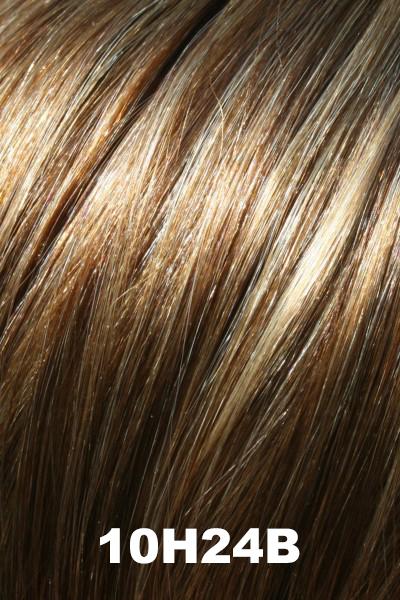 Color 10H24B (English Toffee) for Easihair Breathless (#240). Light Brown with 20% Light Gold Blonde Highlights.
