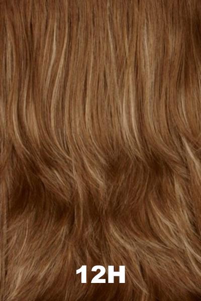 Color Swatch 12H for Henry Margu Wig Halo Long (#8256). Warm brown with light warm blonde highlights.