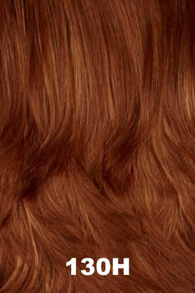 Color Swatch 130H for Henry Margu Wig Gianna (#4766). Bright warm red with subtle dark golden red blonde highlights.